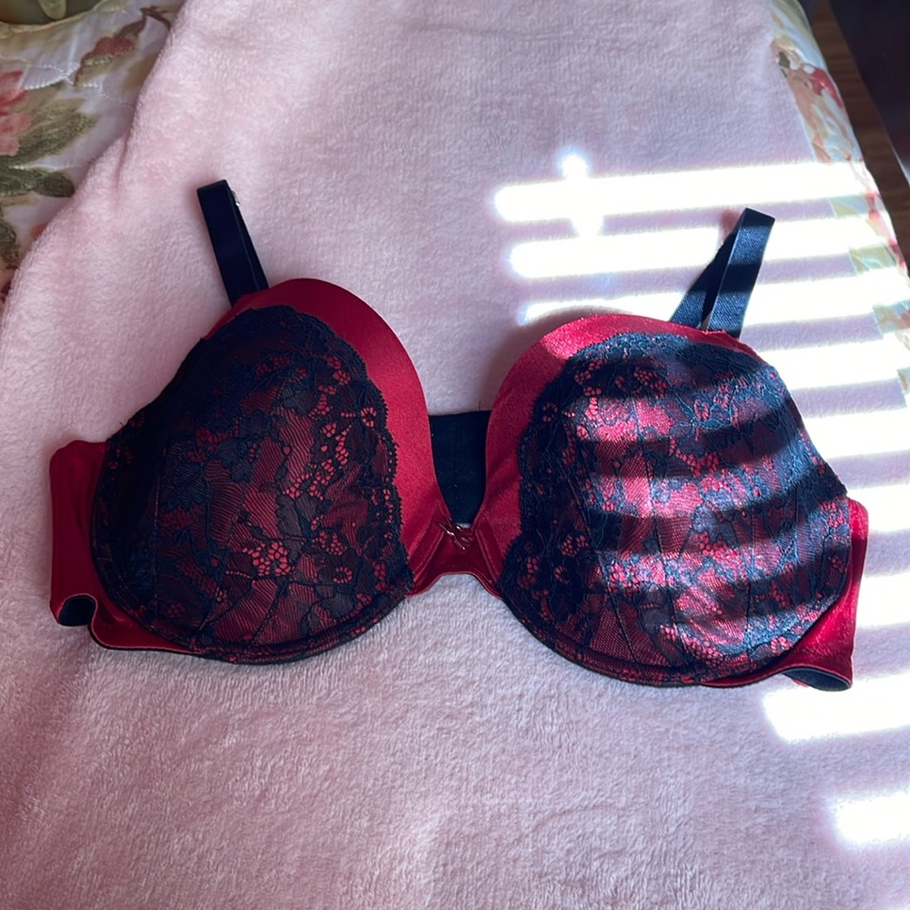 New Black and Red slightly padded bra
